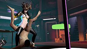 Robot Asia 3D pakai lingerie pepek dikorek kuat