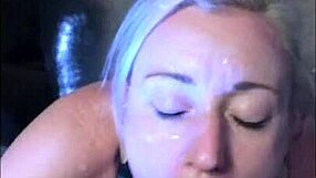 Watch this amateur ex-girlfriend take huge cum shots on her face!
