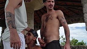 Twink Blows Big Cocks Outdoors