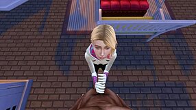 miles morales pounds gwen stacy's pussy on the balcony!