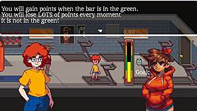 Muscular girl sucks cock after gym training in hentai game