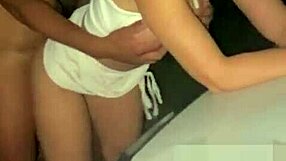 Redhead housewife gets serviced by black couples on street