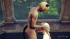 i love how elsa femboy swallows in this anime game