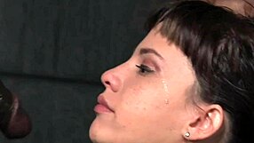 Bdsm sub gets facefucked by male doms in a rough threeway with gagging and deepthroat.