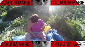 Fat woman shoves cookies into her pussy, then gay friend licks them out!