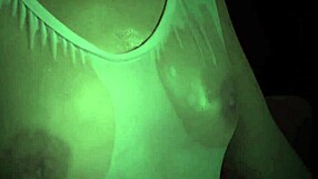 Petite redhead Ava Parker shines in wet t-shirt contest