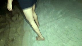 Fanny shows her ass without panties on the street