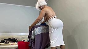 Mature Stepmom Strokes Underwear Before Anal Fucking