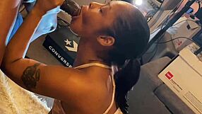 Enjoying an explosive orgasm while having sex with a big black cock and riding it hard