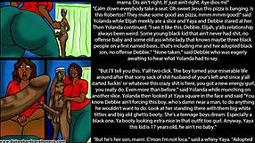 An 18-year-old guy fucks his step mom and her big booty friends in this comic.