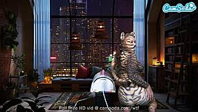 Big Boobs Pussy Cat Masturbates and Blows Monster Dick on Webcam