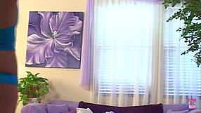 Horny Brunette Makes Blonde Friend Watch Couch Fuck