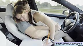 i watched an eighteen-year-old amateur fuck her tinder date in a car with creampie