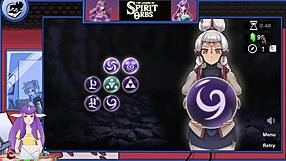 Paya, the blonde anime girl, gets fingered by the muscular bodybuilder until she squirts and cums hard!