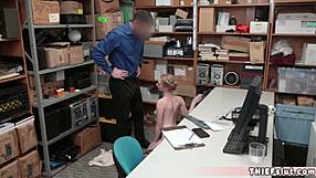 cute blonde teen 18+ shoplifter with stunning natural body caught