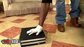 Submissive brunette fucked hard by giant dick