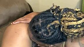 Ebony teen 18+ gets her pussy eaten from behind by Honey Cocane