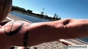 Cute blonde twink gets naked for hardcore gay blowjob and sex