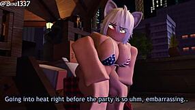 Catgirl Begs for Cock, Gets Creampied Before Fireworks Show