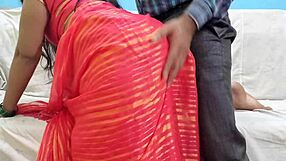 couldn't resist bhabhi in pink saree so devar took her hard