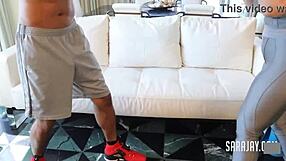 big booty sara jay works out by riding a massive black cock hard