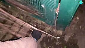 Cracky, the mature slut, forgets about the objects in her shaved pussy during outdoor fun with her friend.