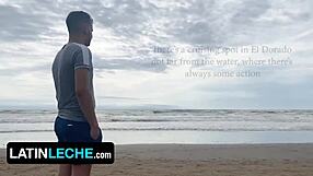 Latin Leche - Horny stud joins three cute Latino boys for beach fun