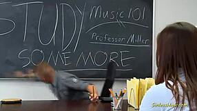 Slutty Brunette Babe Seduces Teacher With Shaved Pussy