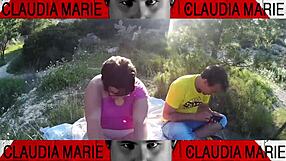 Fat woman shoves cookies into her pussy, then gay friend licks them out!