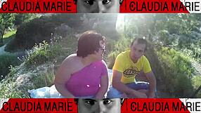 Fat woman shoves cookies into her pussy, then gay friend licks them out!