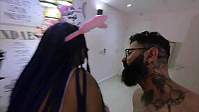Bent over bunny with piercing gets assfucked and cumshot!