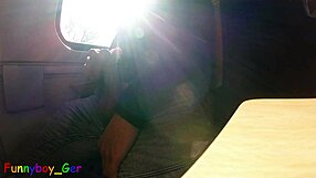 watch this horny guy jerk off his monster cock on the train?