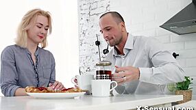 teen 18+ gags on blowjob then rides assfucking