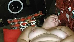 Milf intensely squirts hard with two huge dildos