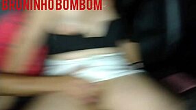 couple fooling around inside the uber