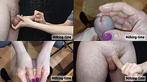 dicks everywhere in split-screen cumpilation milking lactating tits