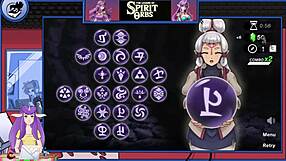 Paya, the blonde anime girl, gets fingered by the muscular bodybuilder until she squirts and cums hard!