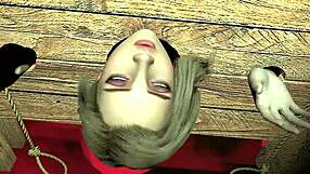 Close up of a big ass in wooden handcuffs being fucked by an anime ork