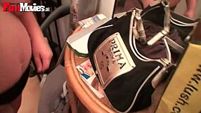 Fat housewife masturbates with dildo, loving the fucking.