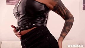 Candie Cross, the newcomer, films her friends Nilla and Stefan Steel in a rough anal sex scene.