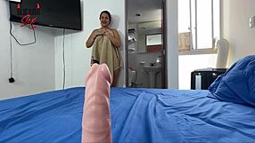 Colombian prostitute masturbates big tits in public