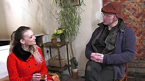 Cutie With Big Boobs Sucks Older Cock, Wow!