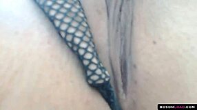 sexy witch masturbates her pussy up close, dripping wet juice