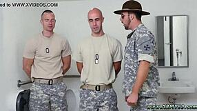 Military men dive into intense gay sex and raw army blowjob action