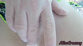 Teen student fingers my pussy in a public pool in front of everyone - its very risky with strangers near- misscreamy.