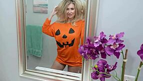 step mom and son halloween fun