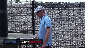 Hot teen 18+ bends over for anal cowgirl with bartender on holiday