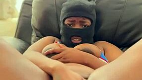 She invites daddy to play with her big pussy lips