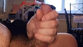 Chubby gay man shows off cum compilation