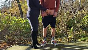 Married couple in amateur video with a fat woman giving a handjob to her stepson in law